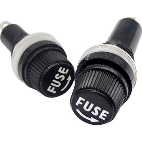 10Pcs AC10A 250V AC15A 125V 12mm Panel Cutout Welding Fuses Holder Socket for 5x20mm Fuse
