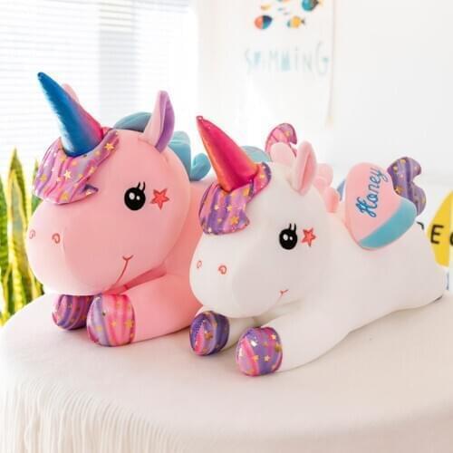 Giant Size 80cm Unicorn Plush Toy Soft Stuffed Rainbow Unicorn poni Doll Animal Horse Toy High Quality Gifts for Children Girls