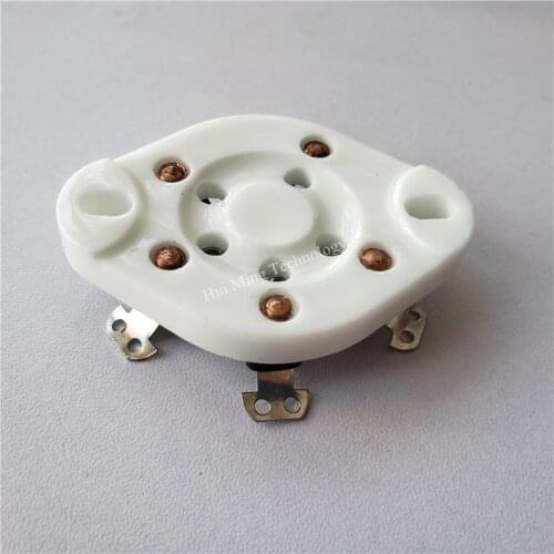 Ceramic tube socket seat GZC5-1 GZC5-1 -G 5 pin seat tube holder silver foot for FD422 807 FU7 tube amplifier