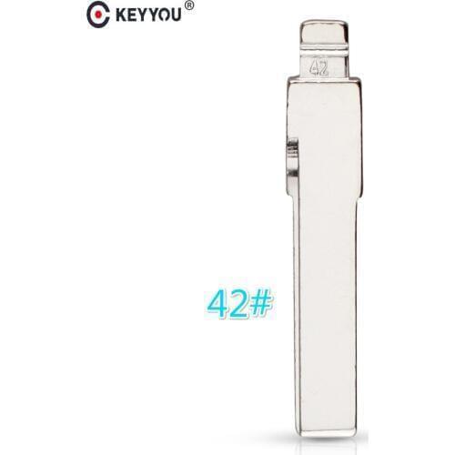 KEYYOU Best Qualit NO.42 Metal Blank Uncut Flip KD Remote Key Blade Type for Zhonghua Car Key Blade