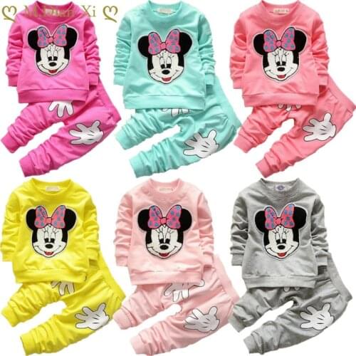 Baby Girl Minnie Clothing Set Baby Boy Autumn Cotton Clothing Set Full Set of Shirts and Pants Childrens Clothing Set