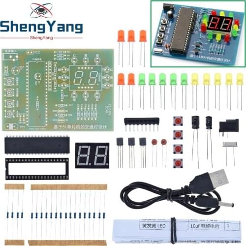 MHT5 Traffic Light Controller Electronic DIY Kit Electromechanical Skills Training Contest STC89C52 51 Single-Chip Microcomputer