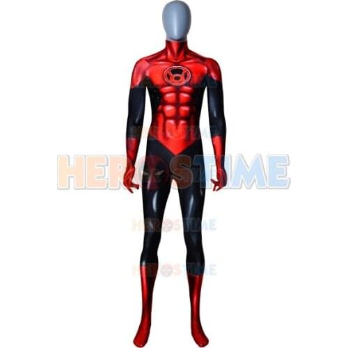 Red Lantern Costume 3D Printed Blue Lantern Superhero Cosplay Costume Halloween Party Cosplay Bodysuit No Eyemask