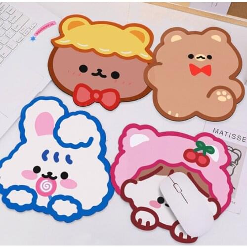 Kawaii Anti-slip Mouse Pad Cartoon Little Bear Desktop Protective Pad Rubber Pad Computer Accessories Office Supplies