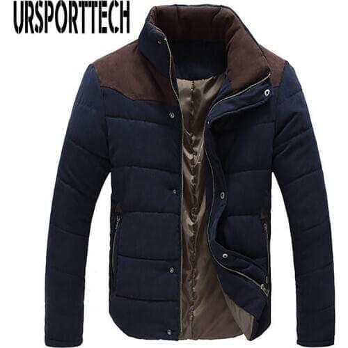 Plus Size M-4XL New Mens Winter Jacket Men Warm Coat Splicing Cotton Padded Outerwear Brand Clothing Thick Coat Male Down Parkas