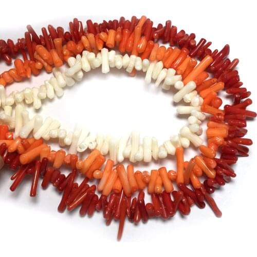 Natural Coral Sapling Irregural Shape for Making Lady DIY Bracelet Necklace Jewellery Beads Exquisite Gift Size 4x10-6x12mm