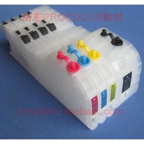 PROCOLOR New long Big volume 270ml refill inkjet cartridge LC-529XL BK/LC-525XL C/M/Y for BROTHER DCP-J100/DCP-J105/MFC
