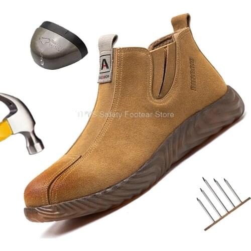 New Work Safety Shoes Comfort Work Boots Anti-Puncture Work Shoes Anti-smash Steel Toe Shoes Industrial Anti-scalding Shoes Male