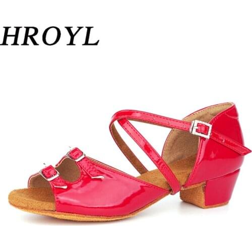 Dance Shoes Women Latin Shoes Ballroom For Children Sandals With Shiny Rhinestones Salsa Dancing Shoes Adjustable Forefoot HROYL