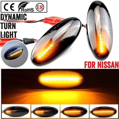 Pair LED Dynamic Turn Signal Side Marker Light Lamp for Nissan Navara D22 NP300 1998-2005 Datsun Frontier Fiera Skystar PickUp