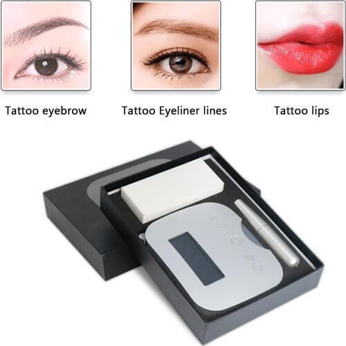 2018 Rechargeable Panel Control Small Rotary Tattoo Machine Kit For Permanent Makeup Newest Eyebrows Microblading Tattoo Device