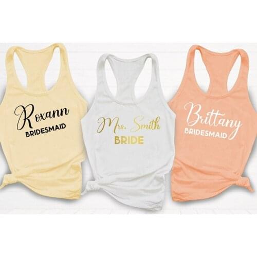 Personalized Engagement Funny Bride Tanks Bride/Bridesmaid/Mother Of The Bride Gift Wedding Bachelorette Party Birthday Party