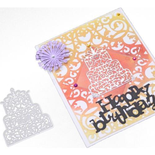 Cake Frame Cutting Dies Birthday Decoration Metal Stencil Stamps and Dies for Scrapbooking Card Making Paper Craft New 2020