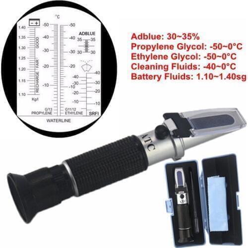 Held Tester Tool 4 In 1 Antifreez Refractometer Freezing Point Urea Adblue Battery Fluid Glass Water Tester Tool Refractometer