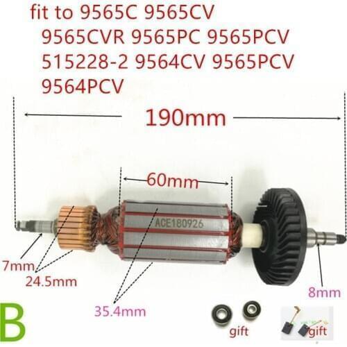 AC220-240V Rotor Anchor Armature Replace for MAKITA 9565C 9565CV 9565CVR 9565PC 9565PCV 515228-2 9564CV 9565PCV 9564PCV