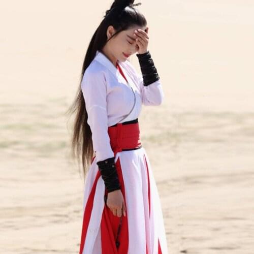 BALDAUREN Ancient HanFu Female Martial Arts Style Improved Han Costume Elegant Zhang Xinyu The Same Knight COS Dance Costume