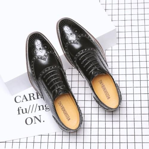 Luxury Business Oxford Leather Shoes Men Korean Breathable Rubber Formal Dress Office Wedding Flats Footwear Mocassin Homme