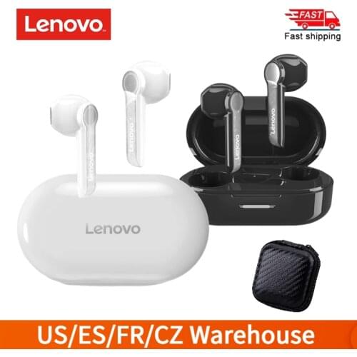 Lenovo HT08 TWS Headphone True Wireless BT5.0 Earbuds Semi-in-ear Sports Earbuds with Touch Control Long Endurance Time White