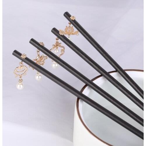 Vintage Wood Flower Hairpin For Women Antique Hair Stick For Girl Hair Clip Costume Chinese Hair Accessories Hair Pins Hairdress