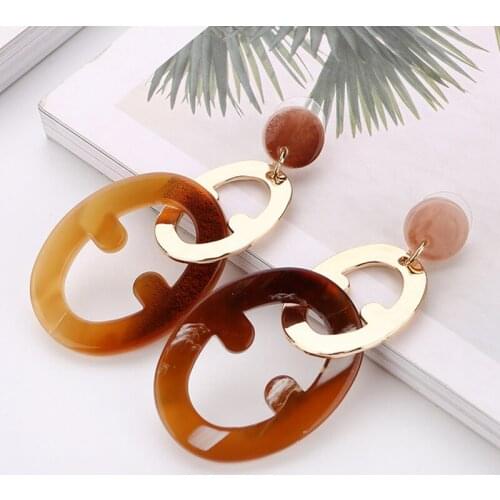 2021 New Fashion Acrylic Chain Earrings For Women 5 Colors Dangle Drop Earrings