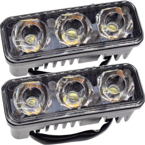 2 pieces DC 12V automobile durable fluorescent lamps 3LED aluminum alloy DRL driving front lamps and rear parking fog lamps