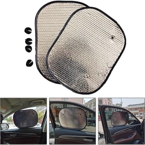 2pcs Car Windo Sun Shade Foldable Sunshade UV Blind Visor Protector Net High Quality Auto Anti Sunshade Mesh