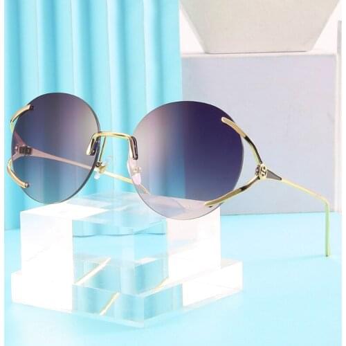 2021 New Fashion Round Sunglasses Women Brand Designer Classic Large Circle Men Sun Glasses Gradient Lens TYJ-45