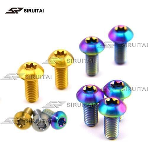 4pcs titanium screw GR5 M5x12mm half round head plum blossom bicycle refit screws
