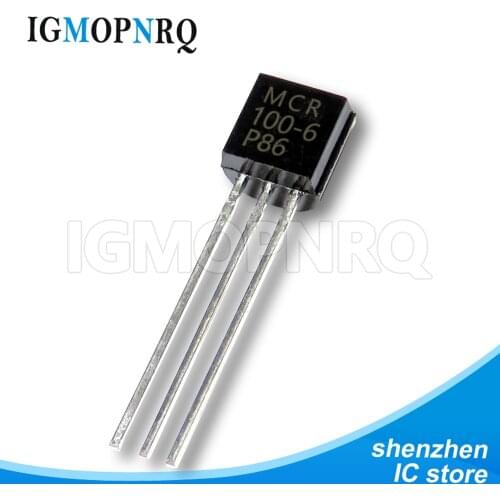 50PCS/lot MCR100-6 TO-92 100-6 Thyristor 400v 0,8Amp New