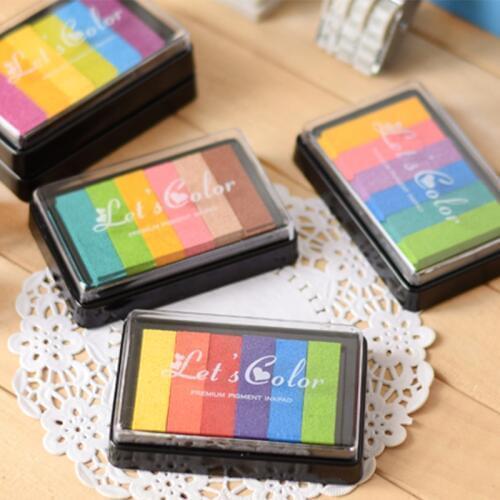 6 Colors Childrens Fingerprints DIY Scrapbooking Vintage Artcrafts Ink pad Colorful Inkpad Stamps Oil Based Decorative Stamp