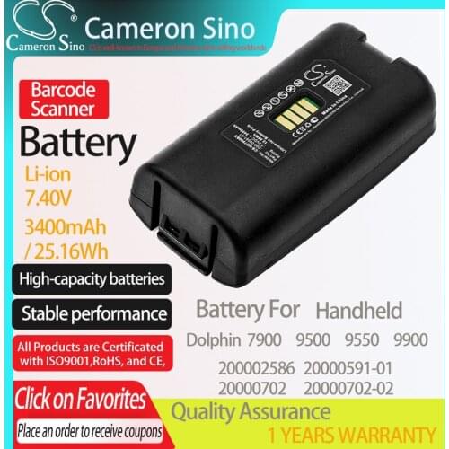 CameronSino Battery for Handheld Dolphin 7900 9500 9550 200002586 fits Dolphin 200-00591-01 20000591-01 Barcode Scanner battery