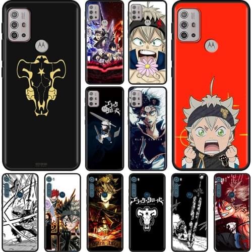 Case For Moto G Stylus G8 G9 Power Plus G10 G30 Cover for MOTO E6s One Fusion Hyper Edge Shell Black Clover Anime Asta
