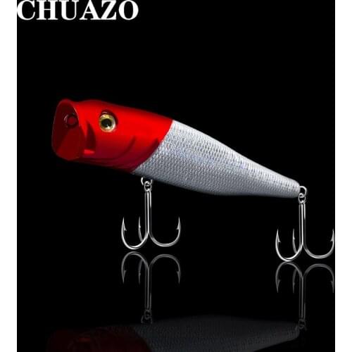 CHUAZO Hot 1pcs Fishing Lures Topwater Popper Bait Color Hard Bait Artificial Wobblers Plastic Fishing Tackle With