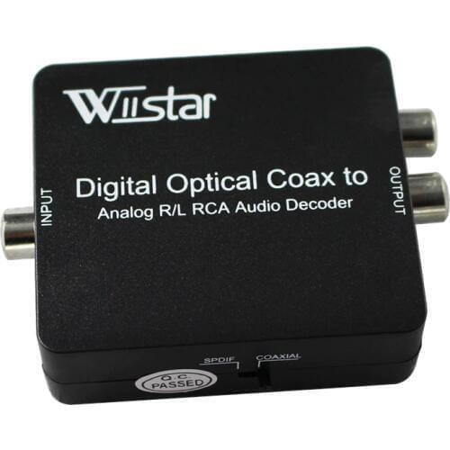 Digital to Analog Audio Decoder Converter Coaxial/Optical Toslink SPDIF to Stereo 3.5mm Jack or L/R RCA Audio support DTS ,PCM