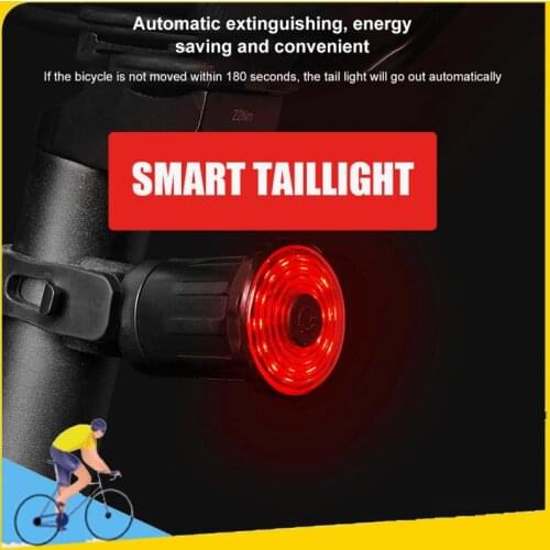 USB Rechargeable COB LED Bicycle Lights 500mAh Smart Bicycle Taillight IPX4 Waterproof Fresnel Lens Lampshade Cycling Light