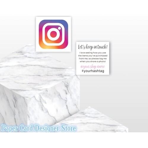 Customize Instagram Social Media Business Cards Mini Square Business Cards Calling Card Made to Order Small Thank You Card