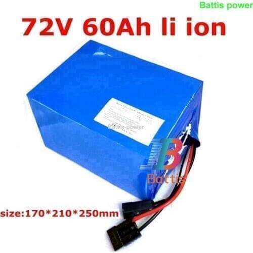 High capacity 72v 60Ah li-ion BMS 74V lithium ion for 8000w scooter bicycle battery bike tricycle motorcycle +10A charger