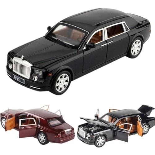 1:24 Rolls Royce Phantom Lengthened Diecast Alloy Car Model Craft Exhibits Kids Gift Toy