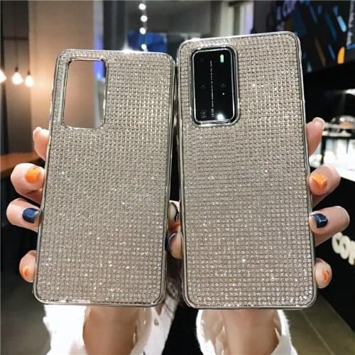 Soft Silicone Luxury Rhinestones Diamond Case For Huawei Mate 40 30 20 10 Pro Diamond For Nova 6 5i 5 4E Pro P30 P40 Lite Case