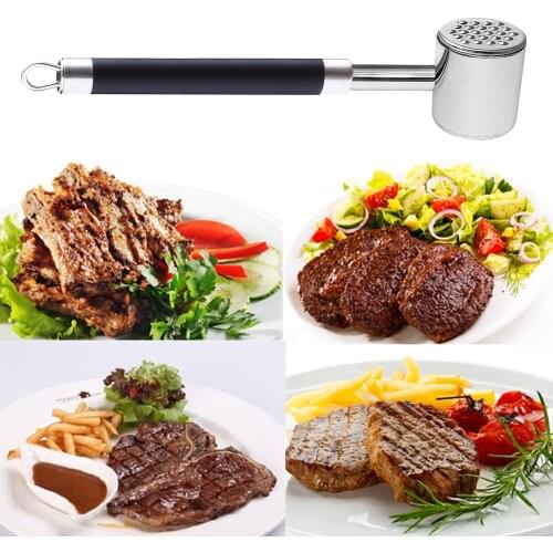 Meat Tenderizer Safe 27x5.5x4.8CM Kitchen Supplies Double-sided Tools Accessories Non-Slip Stainless Steel Meat Hammer