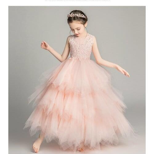 Gy Elegant for Girls Princess Party Long Gown Girls Clothing Flower Girls Wedding Evening Clothes Kids Communion Dresses