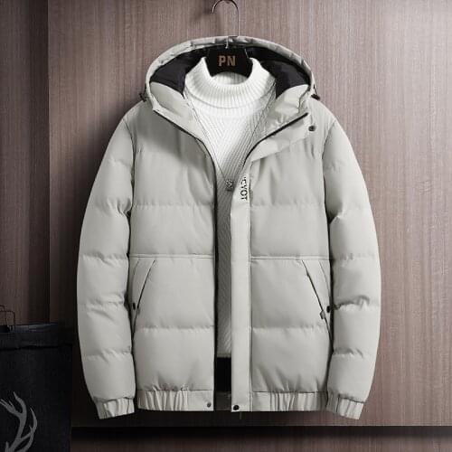 2021 New Boy Hooded Down Cotton Padded Clothes Korean Version Trend Thickened Warm Cotton Padded Clothes Casual MenS Clothes