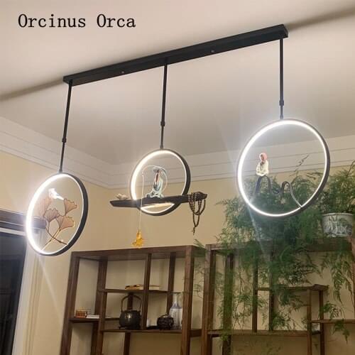 New Chinese Zen style small chandelier Restaurant Bar study Chinese style creative classical led Chandelier free shipping
