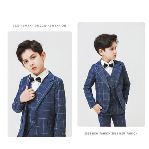 Formal Boys Suits for Weddings Blazers Vest Pants 3PCS Children Party Clothes Kids School Costume Gentlemen Teenager Tuxedos Set