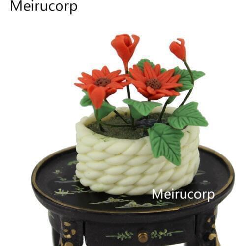 Details about Dollhouse 1/12 Scale Well Made Miniature Nice FLOWER Basket flowerpot