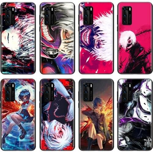 Tokyo Ghoul Anime Kaneki Ken For Huawei P50 P40 P30 P20 Pro Plus P10 P9 P8 Lite RU E Mini 2019 2017 Black Soft Phone Case