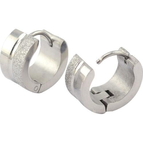 7mm*9mm stainless steel wide clip on jewelry for mens ear piercing jewelry dull finished earrings for cartilage