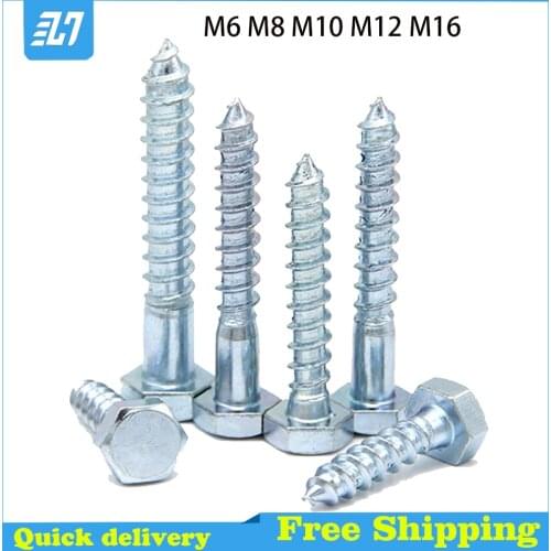 DIN571 Outer Hexagon Tapping Lengthened Wood Screws M6M8M10M12M16