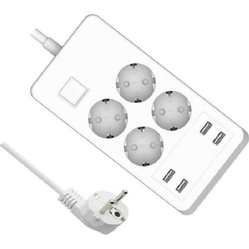 WiFi Smart Power Strip EU Plug Surge Protector 4 Socket with USB Port Remote Control Switch Compatible Alexa Google Assistant