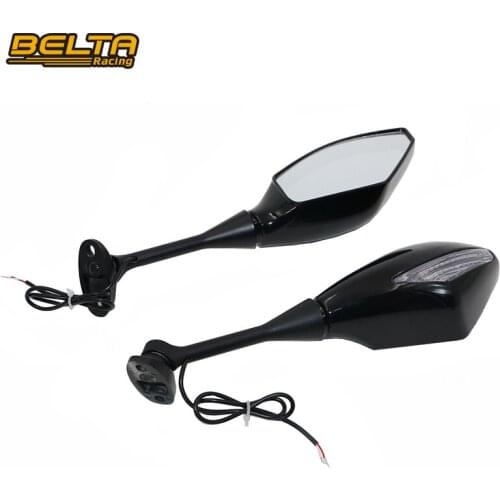 Motorcycle Back Rearview Side Mirror Clear Lens With LED Indiactor Light In Yellow Light For Honda CBR 1000